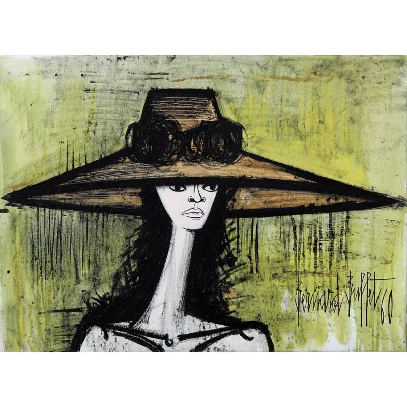 ベルナール・ビュッフェ、「Femme au grand chapeau」