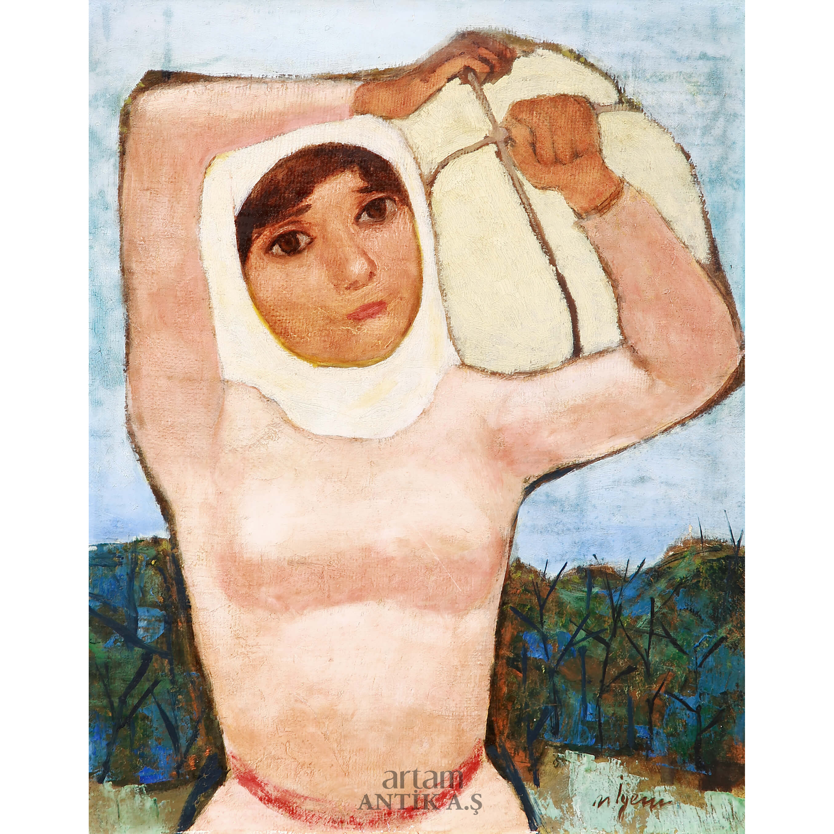 Nuri İyem (1915-2005) Köylü Kadın - Artam Antik A.Ş. Müzayede