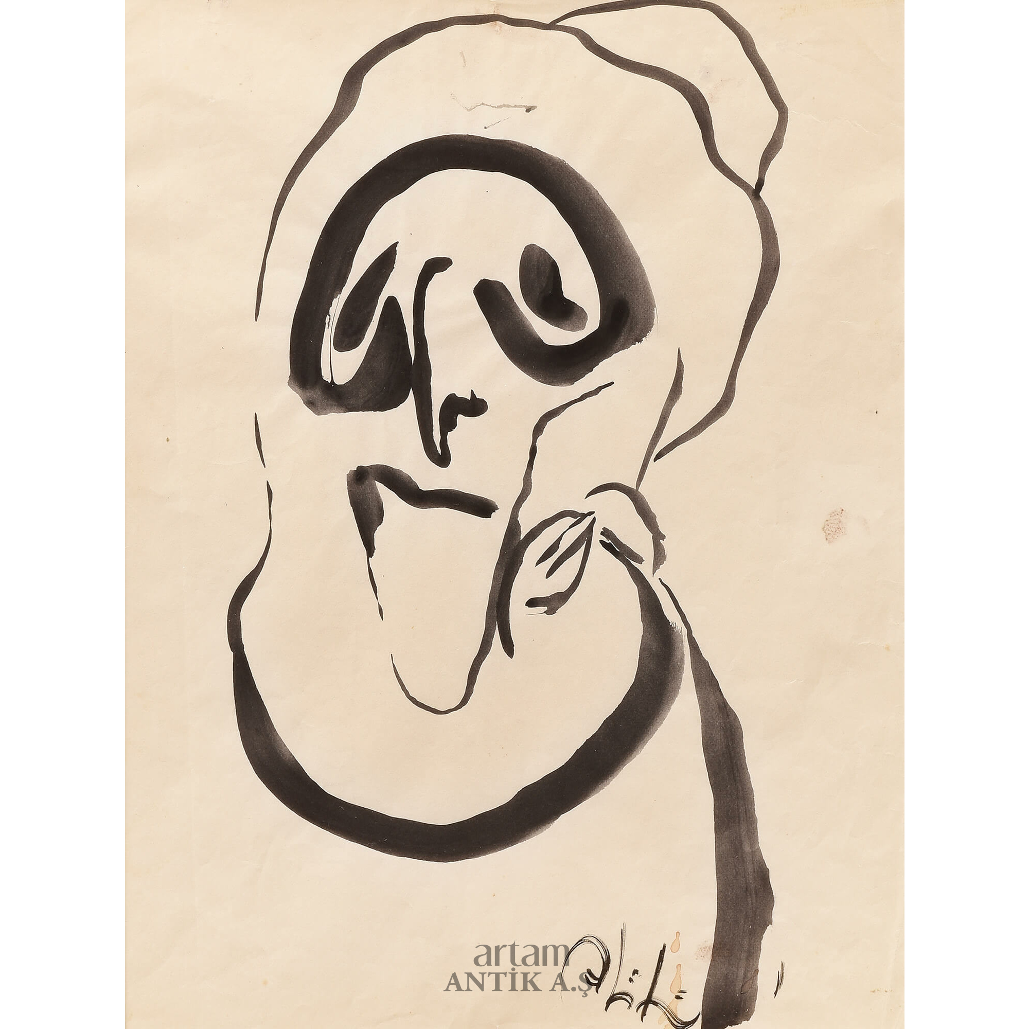 Abidin Dino (1913-1993) Portre - Artam Antik A.Ş. Müzayede