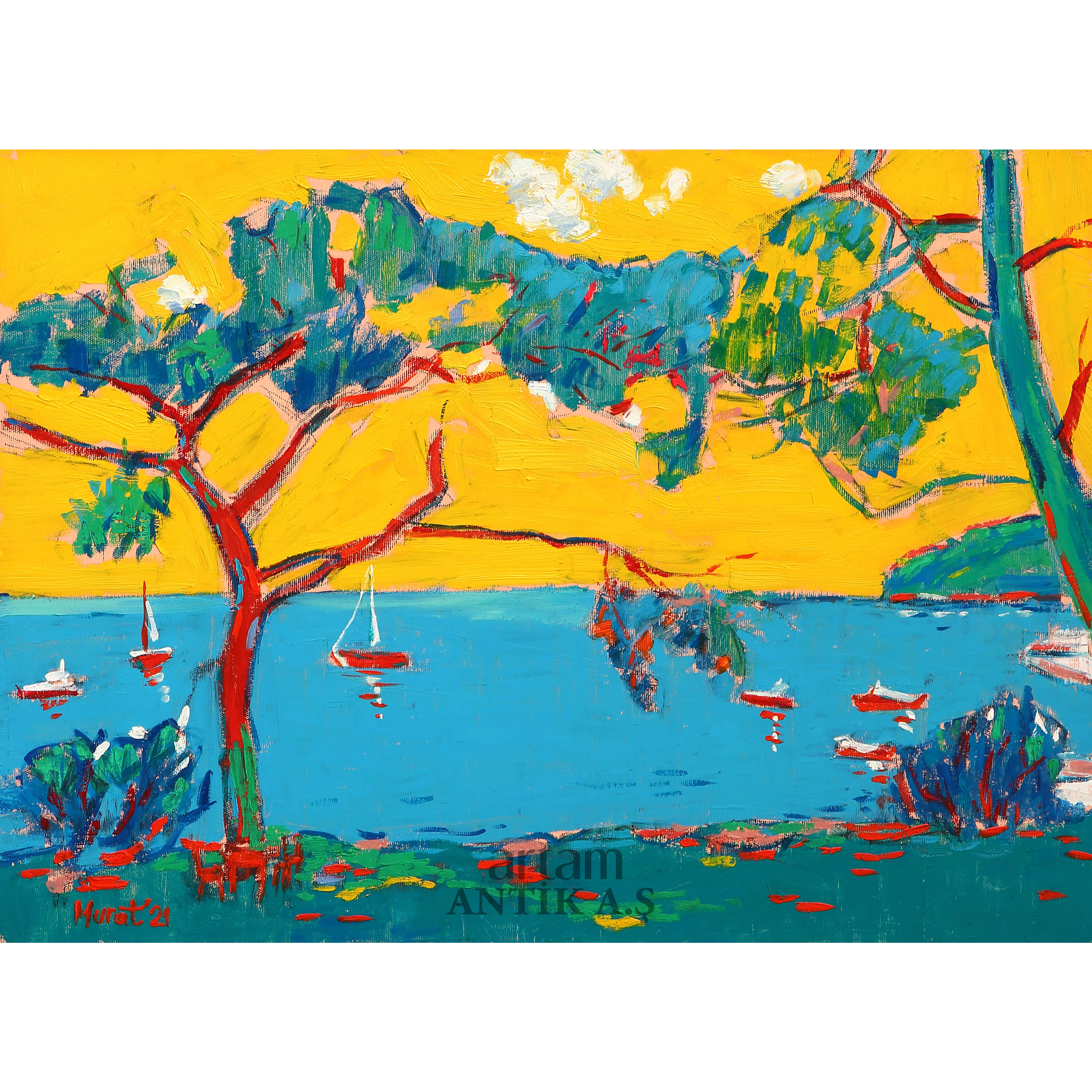 バリ絵画:title tak kenal lelah疲れ知らず Murat Mizrahi (1962) 