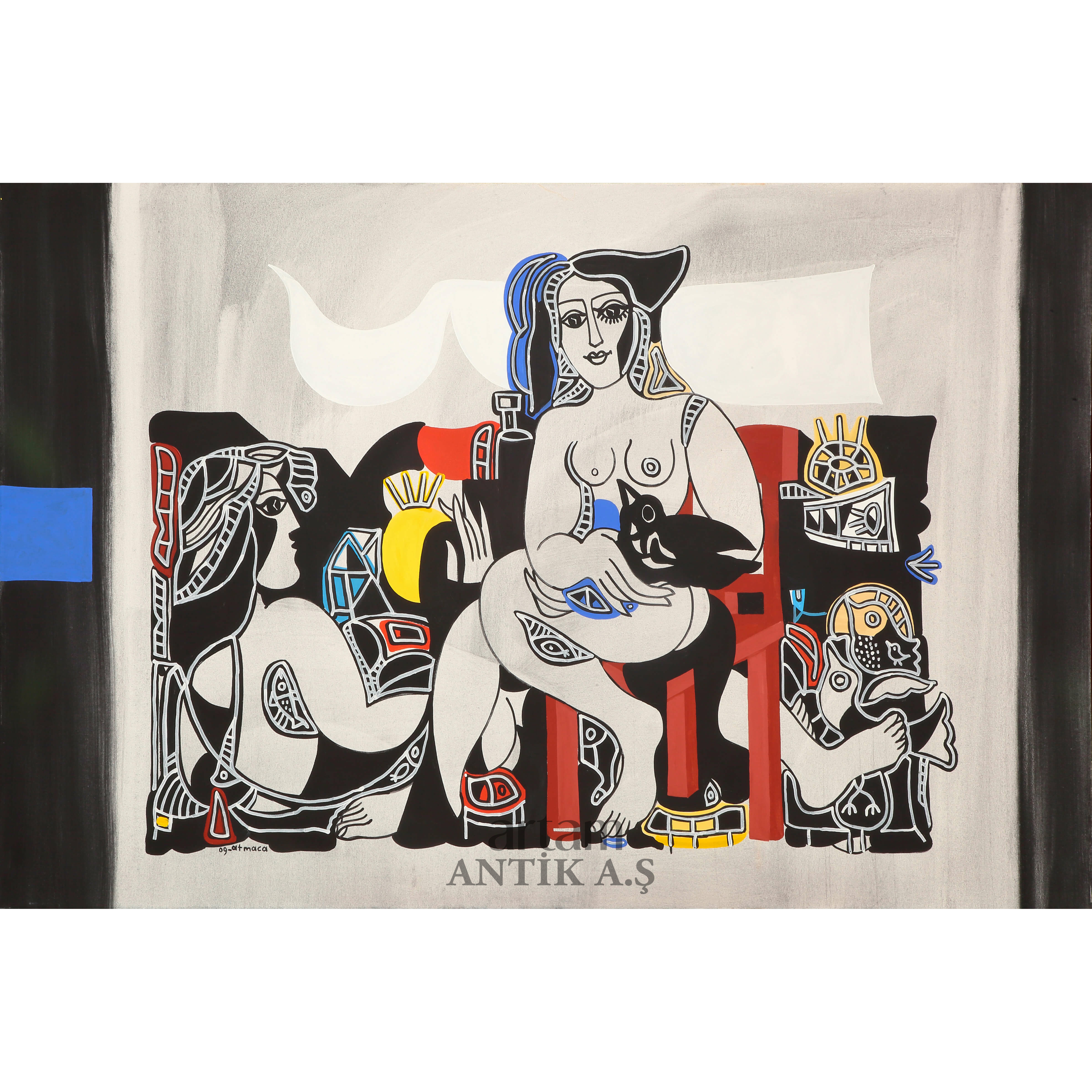 Ali Atmaca (1947) Figüratif Kompozisyon - Artam Antik A.Ş. Müzayede