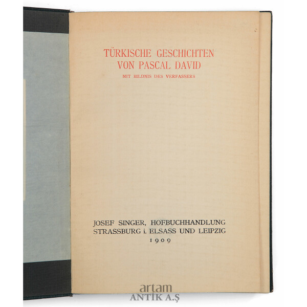 DAVID, PASCAL [ANTON JOHANN LUDWIG] Türkische Geschichten, - Artam ...